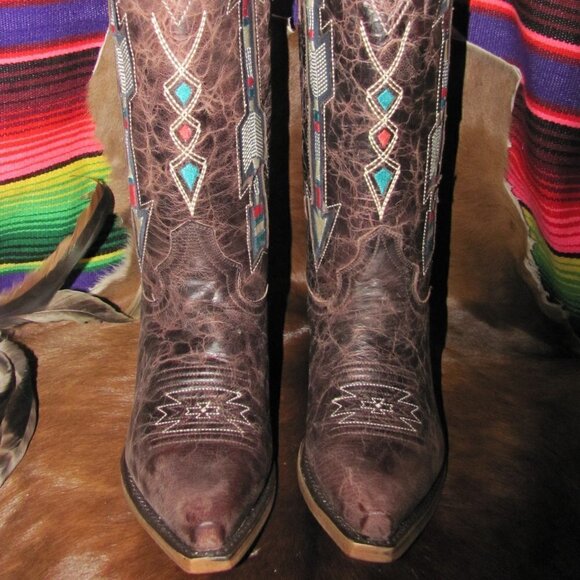 Roper  Brand New  Embroidered Arrow Boots With Azt Shoes - HOST PICK Roper  Brand New  Embroidered Arrow Boots With Aztec Pattern